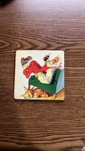 Coca Cola Weihnachtsuntersetzer Weihnachtsmann mit Hirsch & Cola Flasche - nur 1 - Bild 1 von 2