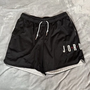 Nike Air Jordan Embroidered Mesh Shorts Mens XL 6” Drawstring DV7742-010  - Picture 1 of 12
