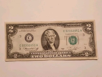 1976 $2 Two Dollar Bicentennial Bill Federal Reserve Note   - Image 1 of 4