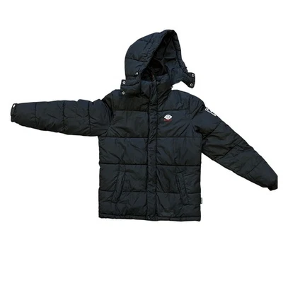 Chaqueta acolchada negra Dickies acolchada con capucha invierno cálida pequeña mediana Foto 1 de 4