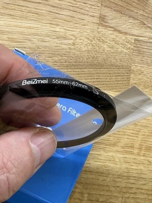 BEIZMEI Filter Adapter Step Up Ring 55mm to 62mm  for 55mm Lens & 62mm Filter - Image 1 of 4