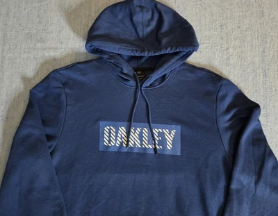 Sudadera con capucha y cremallera OAKLEY para hombre, talla: XL - azul con logotipo a rayas Foto 1 de 4