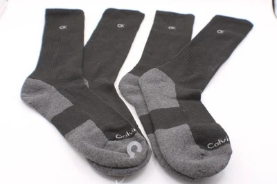 Calvin Klein CK Hombres Negro Gris Crew Calcetines Conjunto 2 Pares Mezcla Algodón Zapato Talla 6-12 Foto 1 de 4