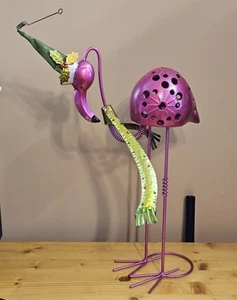 Rosa Metall Flamingo Figur Statue verstellbar siehe Fotos 16" - Bild 1 von 8
