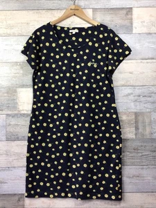 Barbour Navy Blue Floral Print “Harewood” T Shirt Dress Size 14 Ex Con - Picture 1 of 7