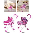 Foldable Baby Doll Stroller Miniature Push Cart Pretend Play Realistic Learning