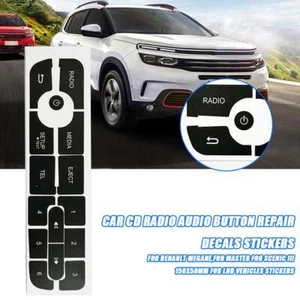For Renault Megane/ Master/ Scenic III Radio Audio Button Stickers. M2B8 G3F7 - Picture 1 of 9
