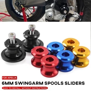 M6 Swingarm Spools Sliders For Aprilia RS50 RS125 RS250 Tuono 1000R Mana 850/GT - Picture 1 of 24