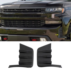 For 19-21 Chevy Silverado 1500 Carbon Fiber Front Bumper Cover Trim Accessories - Picture 1 of 13