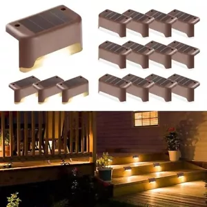 Solar Deck Lights Outdoor Waterproof LED Steps Patio Pathway Lamps Stairs Fence - Picture 1 of 7