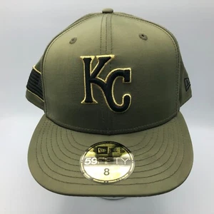 KC ROYALS Baseball Cap Hat American Flag Patch Army Green Troops New Era - Bild 1 von 16