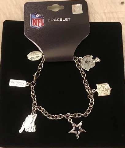 DALLAS COWBOYS LOGO CHARM BRACELET NEW  5 DFFERENT CHARMS Cover