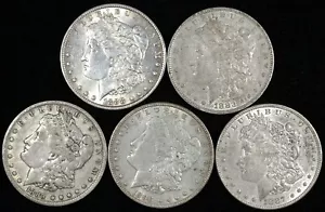 Lot of 5 1879-1921 Morgan Silver Dollars ☆☆ Circulated ☆☆ Great Set Filler 230 - Picture 1 of 2