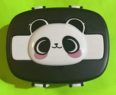 Fiambrera estilo Bento de 2 compartimentos Panda (negro, blanco, rosa) Foto 1 de 4