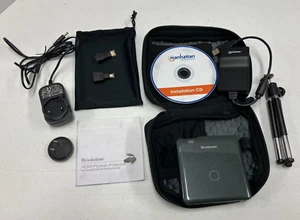 Brookstone Pocket Mini Projector 801143 100 Lumen 1080p Tripod, Adapters w/ Case - Picture 1 of 12