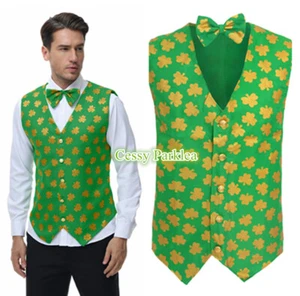 W-P1-4 Classic Mens Lucky Irish St Patricks Day Mr Leprechaun Shamrock Costume - Picture 1 of 7