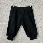 ATM Women's Size Medium Black Cotton Pull On Capri Pants