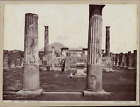 Giorgio Sommer, Italia, Pompei, Tempio Di Venere E Vesuvio, Vintage Albumine Pri