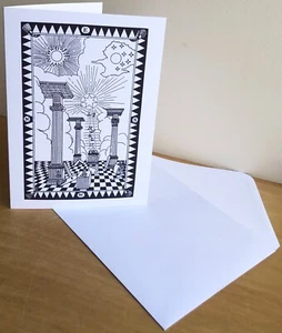 First Degree Tracing Board (Masonic) - 5x7in Blank Card with envelope - Picture 1 of 4