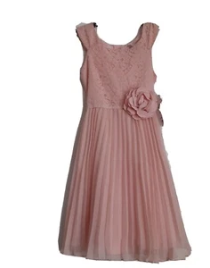 Girls Emily West Sleeveless Dress sz 8 Lace/Pleated Pink - Picture 1 of 5