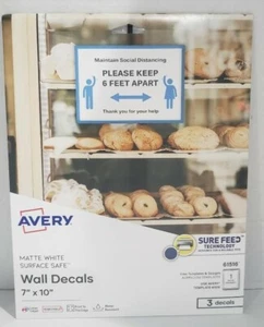 Avery Matte White surface safe wall decals ( design.print.go) 3 DECALS - Picture 1 of 1
