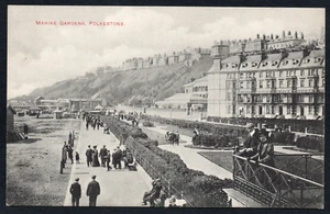 Postal Folkestone Kent the Marine Gardens vista temprana - Imagen 1 de 2