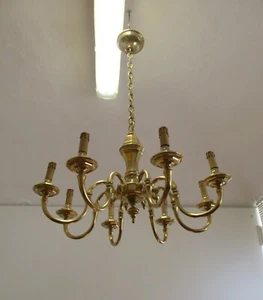 ✅ MAESTOSO ANTICO LAMPADARIO EPOCA 900 BRONZO BAGNATO ORO ANTIQUE - 3300 - Imagen 1 de 9