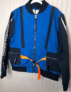 CREATE 2MRW Men QUILTED WINTER JACKET XL Blue Pockets Zip Modern Street NEW $178 - Picture 1 of 15