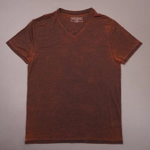 Buckle Black Burnout V-Neck Short Sleeve T Shirt Mens XL Orange BB3165 EUC - Picture 1 of 6