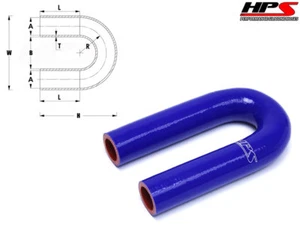 Manguera de tubo acoplador de codo curva en U de silicona 180 grados HPS 1 1/8" 28 mm 4 capas AZUL - Imagen 1 de 1