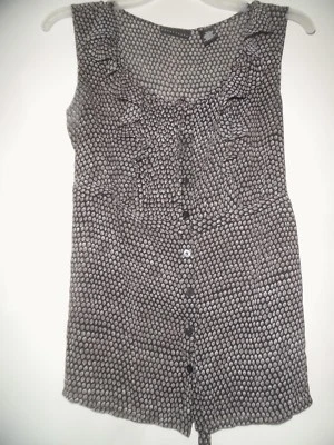 Apostrophe 女式黑色棕色印花衬衫,衬衫,尺寸 M — 第 1/3 张图片