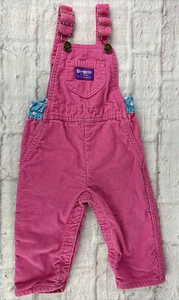 Vintage Oshkosh Overalls Pink Size 24 Months Corduroy Made In USA Lined - Picture 1 of 22