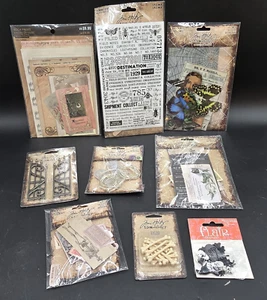 Tim Holtz Idea-ology Scrapbooking Crafting Embellishments Junk Journal Lot - Imagen 1 de 2