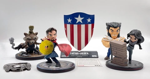 Q-FIG Loot Crate Lot 6 Marvel Jessica Jones Dr Strange Rocket, Cap, and More! Cover