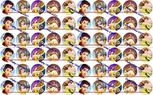 60 Precut 1" BEAUTY AND THE BEAST Bottle cap Images Set 1 - Picture 1 of 1