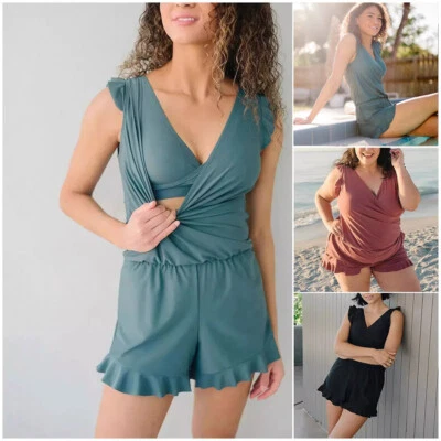 Badestrampler mit integriertem BH und Leggings Badeoverall mit integriertem BH` - Bild 1 von 4