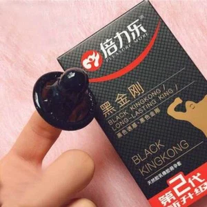 10Pcs Male Condom Sex Toys Black Man Penis Sleeve For Men Adults Sex Products - Picture 1 of 11