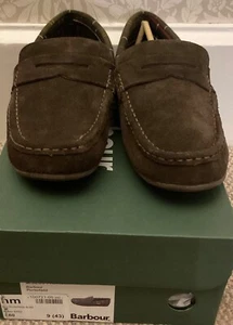 Barbour slippers Size UK9 EU43 brown porterfield moccasins. BNIB. - Picture 1 of 5