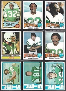 Lote de tarjetas de fútbol americano New York Jets Topps años 70 incl. John Riggins Emerson Boozer - Imagen 1 de 4