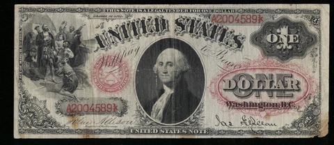 SC 1878 $1 Legal Tender “Sawhorse” Floral Seal (589) Cover