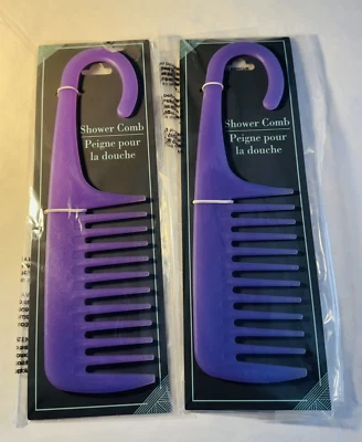 2件装淋浴梳宽齿干湿头发轻轻脱毛厚长发 — 第 1/4 张图片