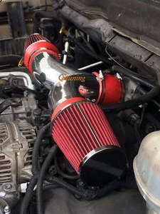 Red Dual Twin Air Intake System Kit Filter For 2004-2009 Jeep Liberty 3.7L V6 - Bild 1 von 2