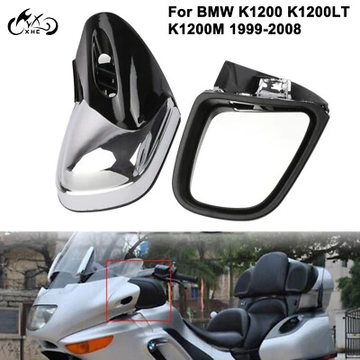 Espejo retrovisor lateral izquierdo y derecho cromado para BMW K1200 K1200LT K1200M 99-08 Foto 1 de 4