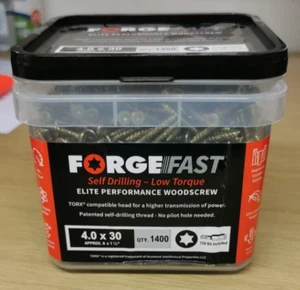 ForgeFast Elite Performance Woodscrew 4.0 x 30 Torx Bit included 1400 Pack - Picture 1 of 2