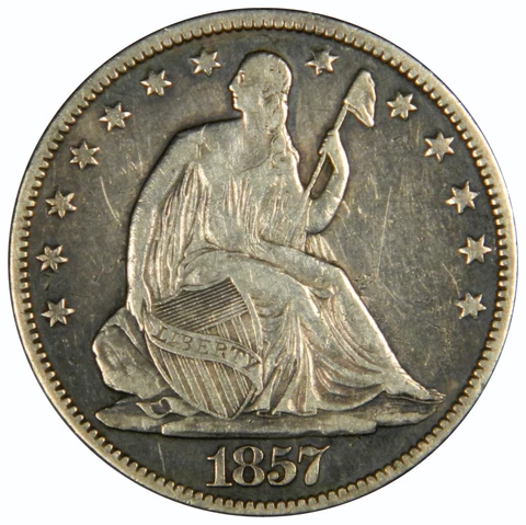 1857 SEATED HALF DOLLAR ~ NICE SHARP XF ~ PRICED RIGHT! Cover