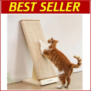 23.66 Inch Sisal Cat Scratcher Ramp - Ergonomic Wooden Wall-Mounted Design - Picture 1 of 11