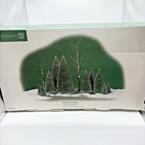 Dept 56 Snow Village Accessories Frosted Trees Set Of 14 Christmas Snow Brick Rd - Picture 1 of 20