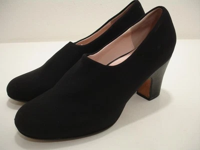 Womens 9.5 M Taryn Rose Tiffani Black 1920's Style Dress Shoes Pump Heel Slip-On - Image 1 of 4