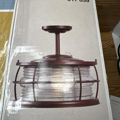 Hampton Bay  Harbor Convertible ExtConvertible Flush/Semi Flush Copper Finish - Image 1 of 4