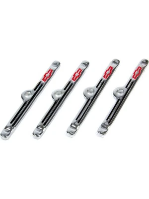 Proform Valve Cover Hold Down Clamps Chrome Red Bowtie 4 Per Pack (141-903) - Image 1 of 4